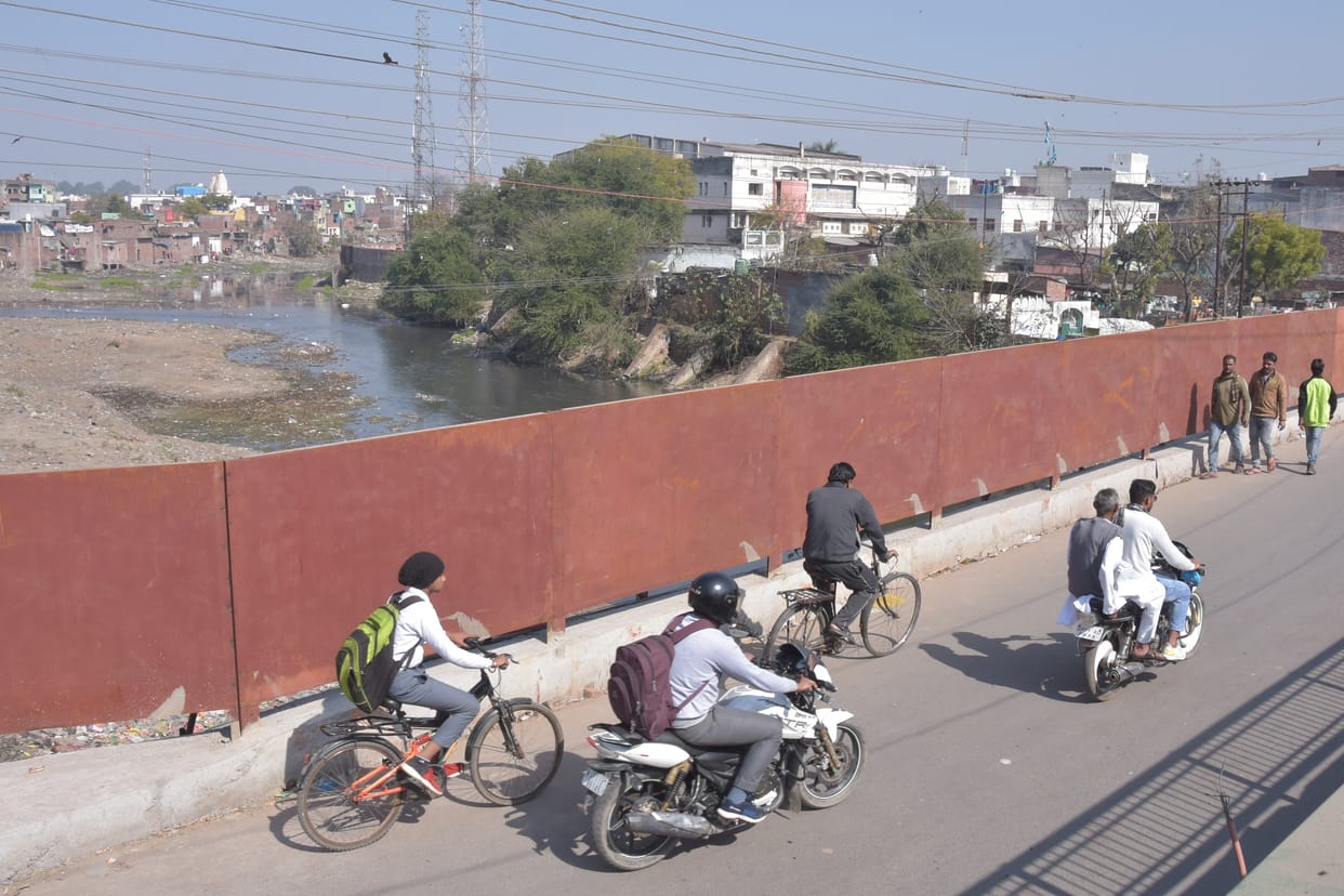 Rescue arrangements made on the Dhamola river bridge