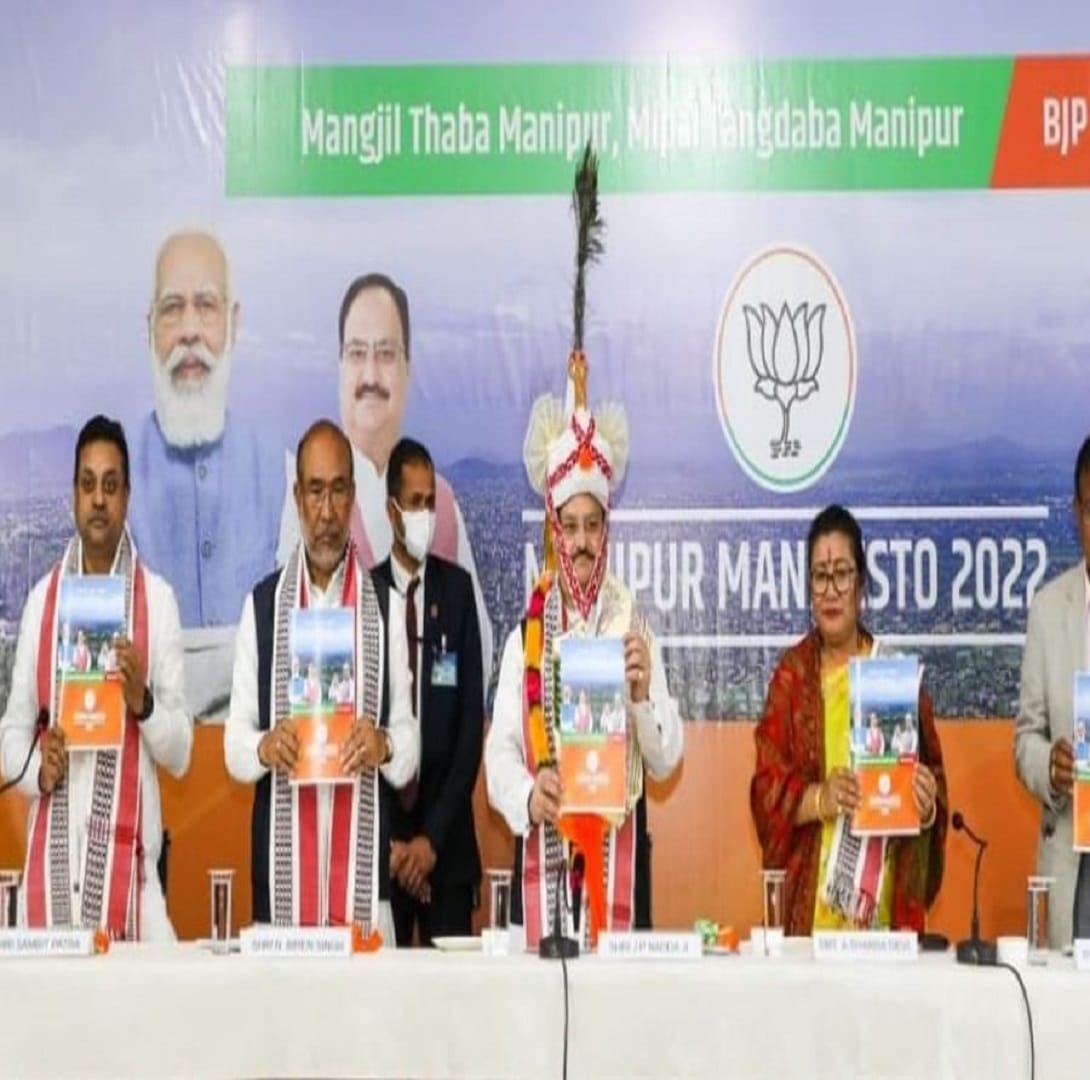bjp releases manifesto for manipur assembly elections 2022