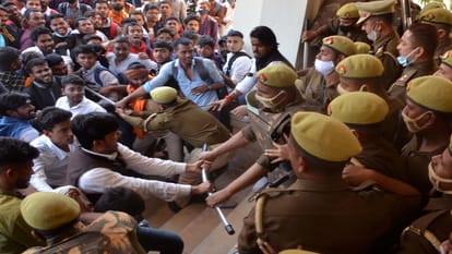 online examination in allahabad university scuffle with police