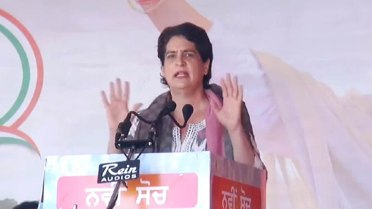 Priyanka Gandhi targets PM Narendra Modi and Arvind Kejriwal in Pathankot