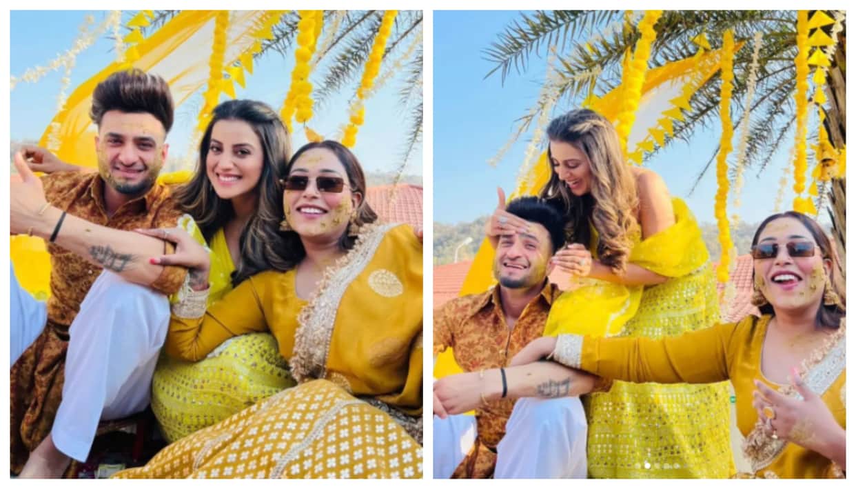 Rakhi Sawant and Akshara Singh attended Afsana Khan and saaz Haldi Ceremony