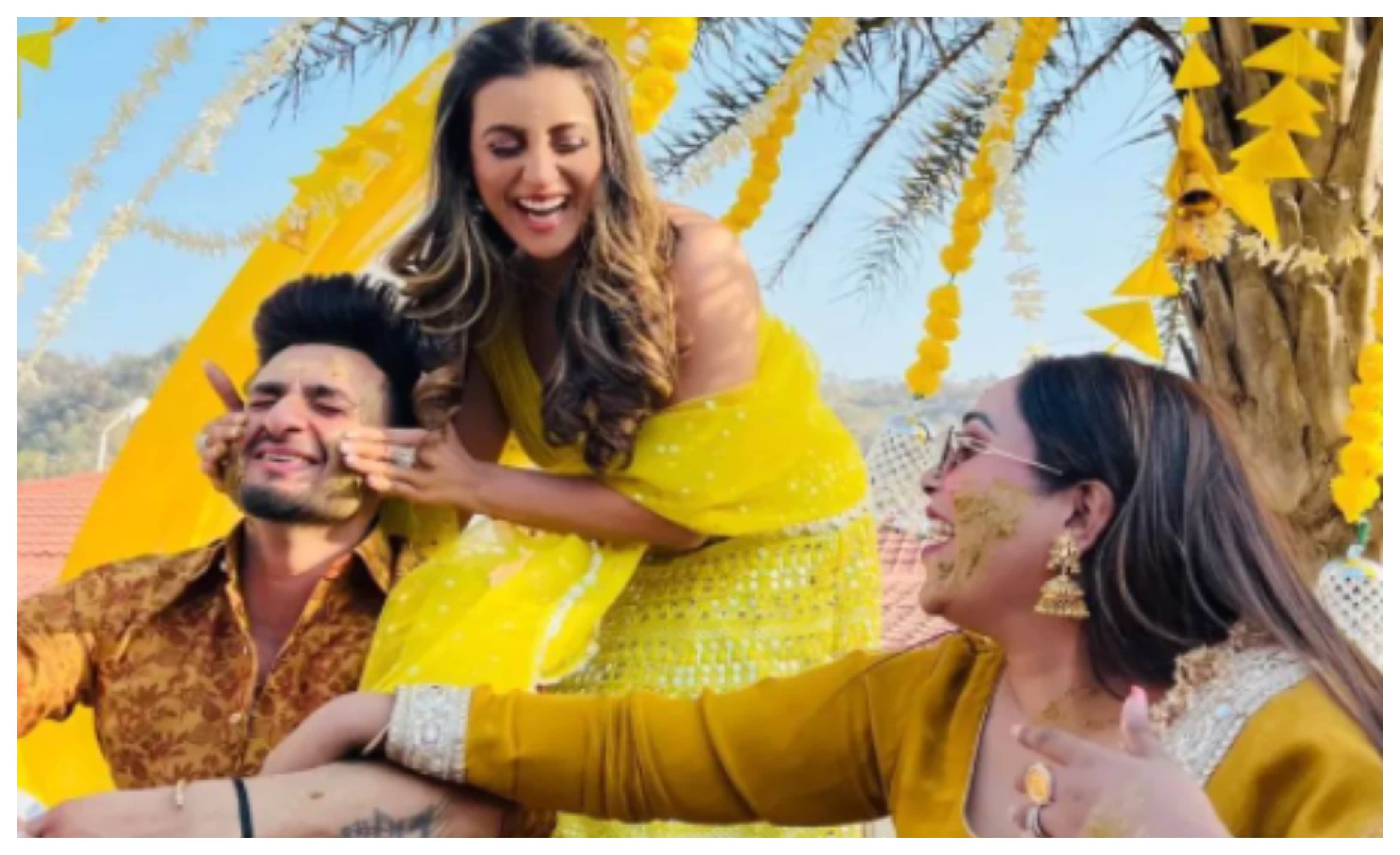 Rakhi Sawant and Akshara Singh attended Afsana Khan and saaz Haldi Ceremony