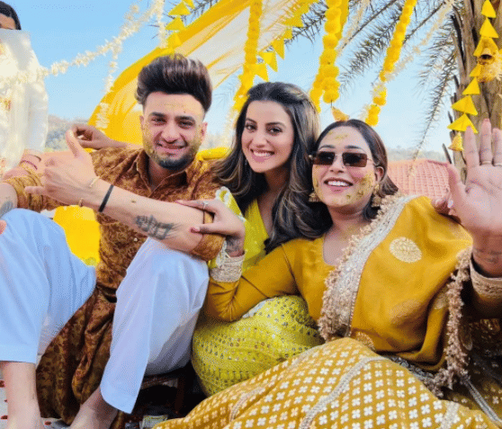 Rakhi Sawant and Akshara Singh attended Afsana Khan and saaz Haldi Ceremony