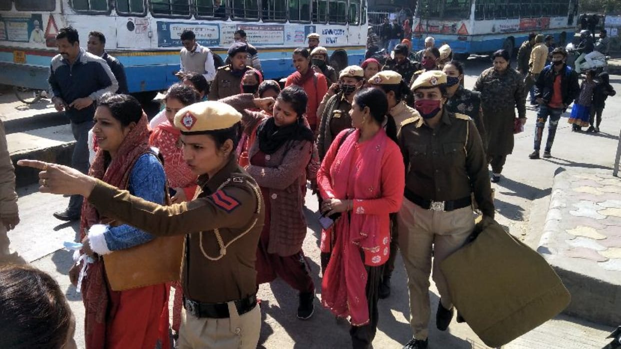 Asha worker demonstrated for demands in Ambala of Haryana
