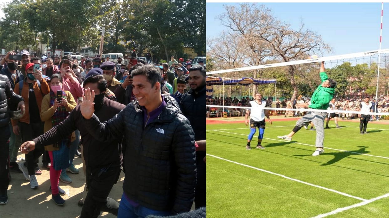 Uttarakhand: Actor Akshay Kumar reached Dehradun, played volleyball with ITBP jawans, See photos with Twinkle