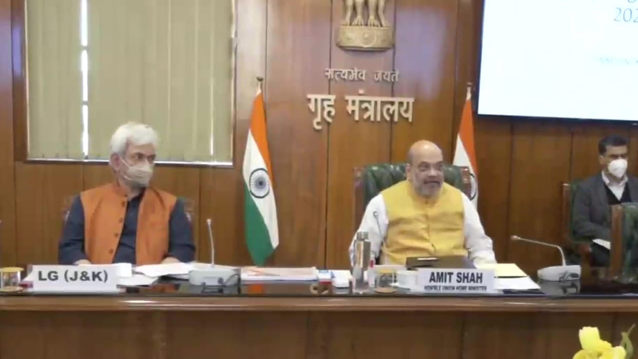 Union Home Minister Amit Shah chairs a high level meeting in MHA on the development of UT of Jammu and Kashmir