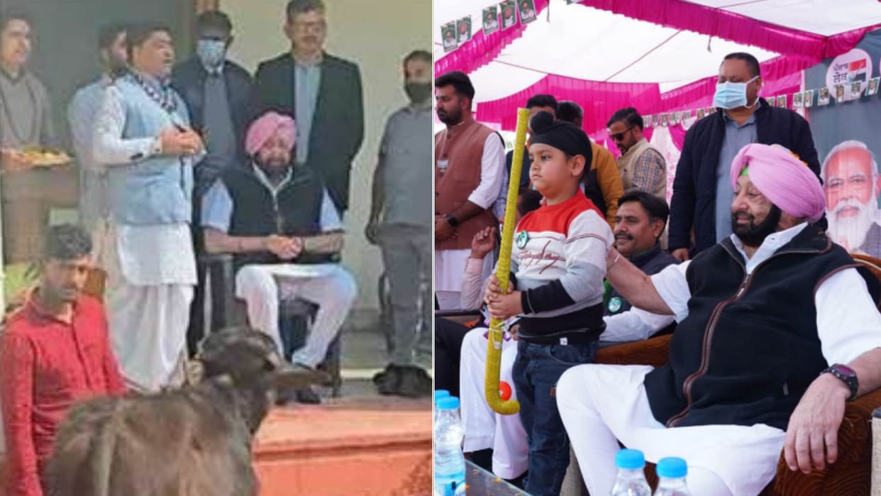 Former Punjab CM Capt Amarinder Singh offers prayers before voting in Punjab