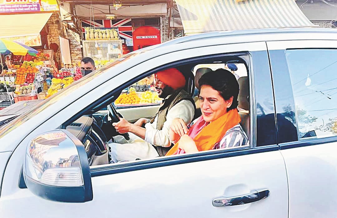 Congress MP Ravneet Singh Bittu became Priyanka Gandhi's charioteer