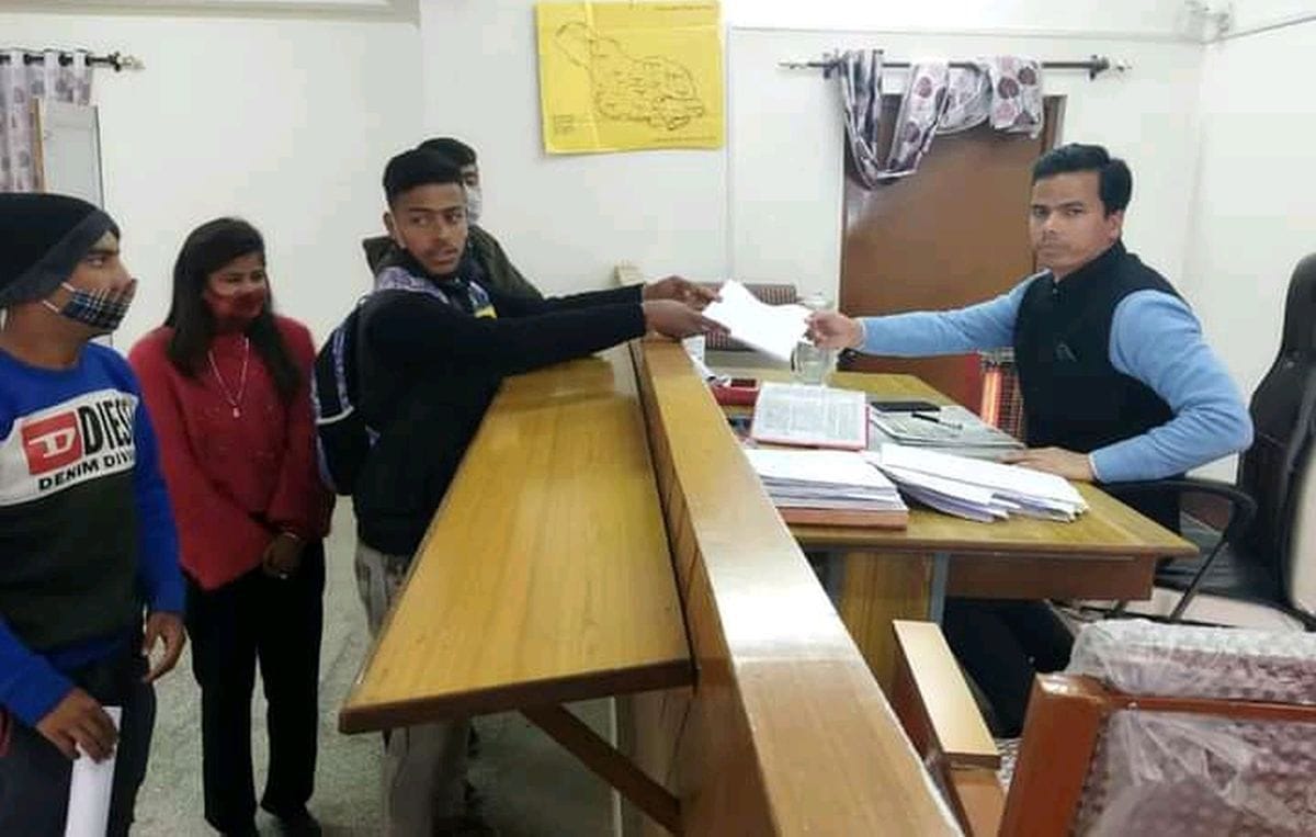 ABVP's protest in Chamba-Saluni colleges
