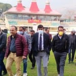 तैयारियों का जायजा लेते उपायुक्त डॉ. निपुण जिंदल, एसपी खुशहाल शर्मा।