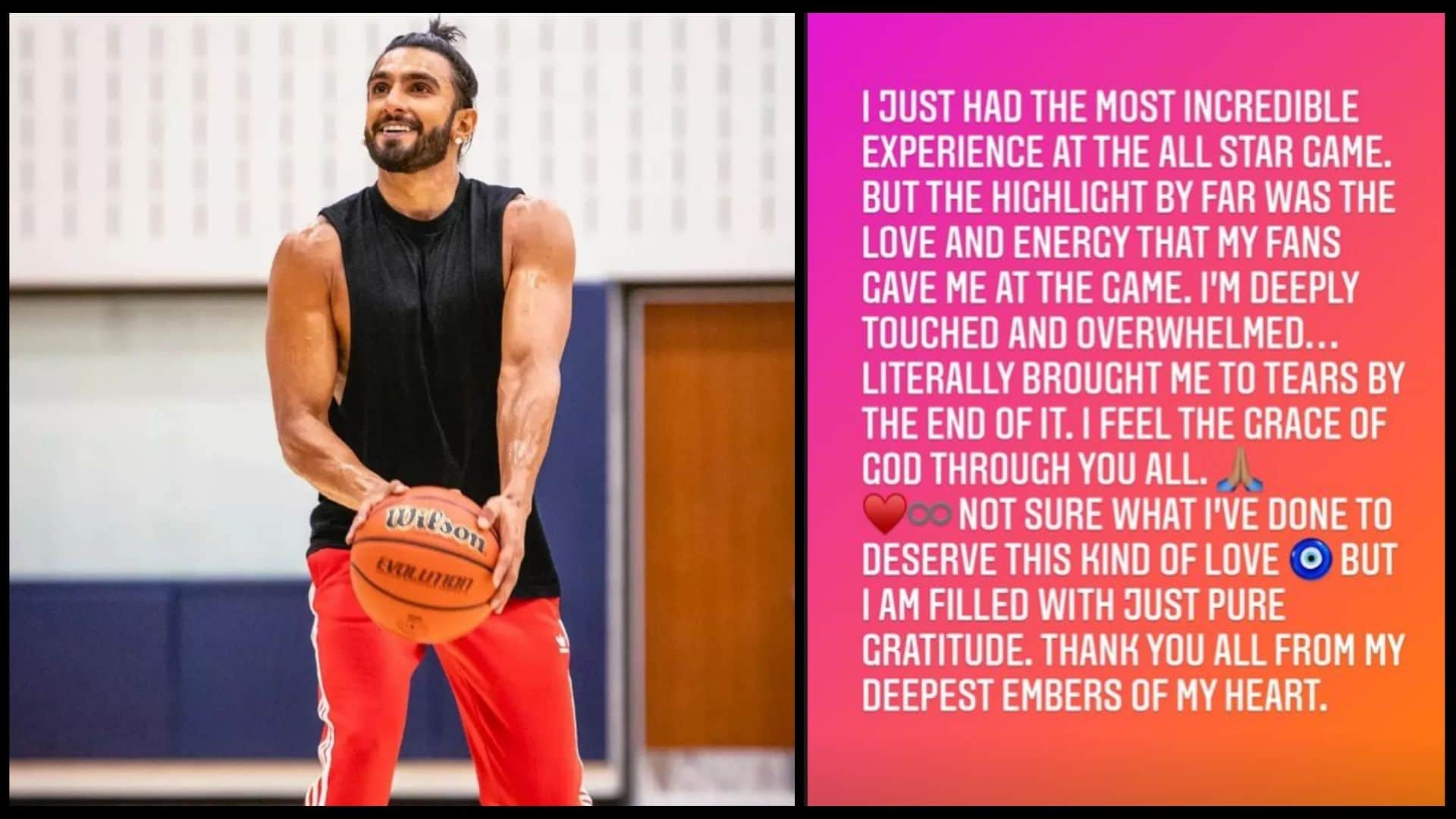 Actor Ranveer Singh participated in the NBA All-Star game in Cleveland See Pics