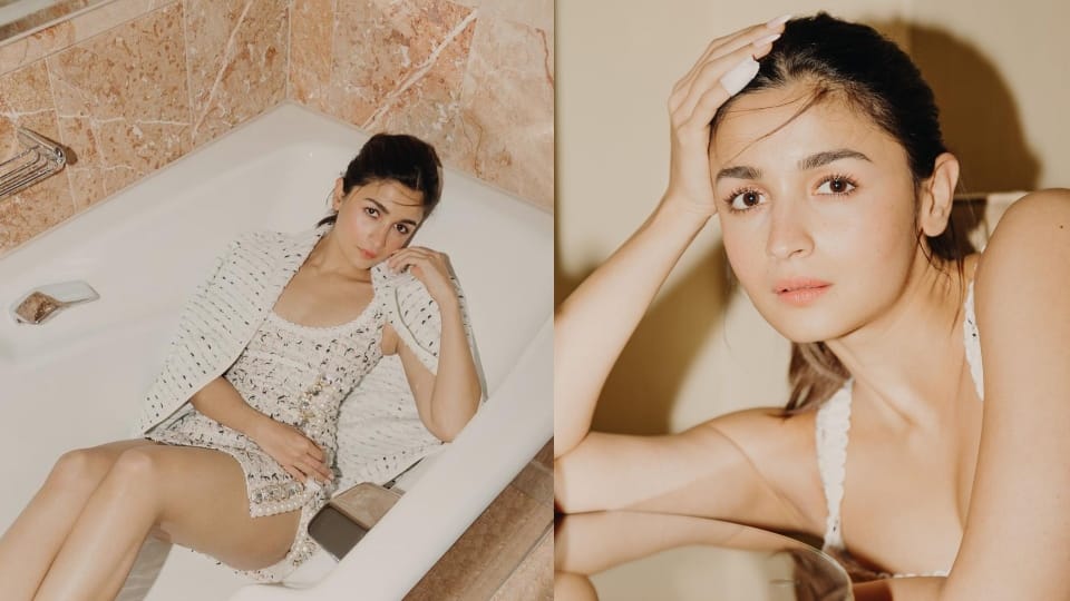 Alia Bhatt gave hot poses while sitting in the bathtub pictures viral on social media