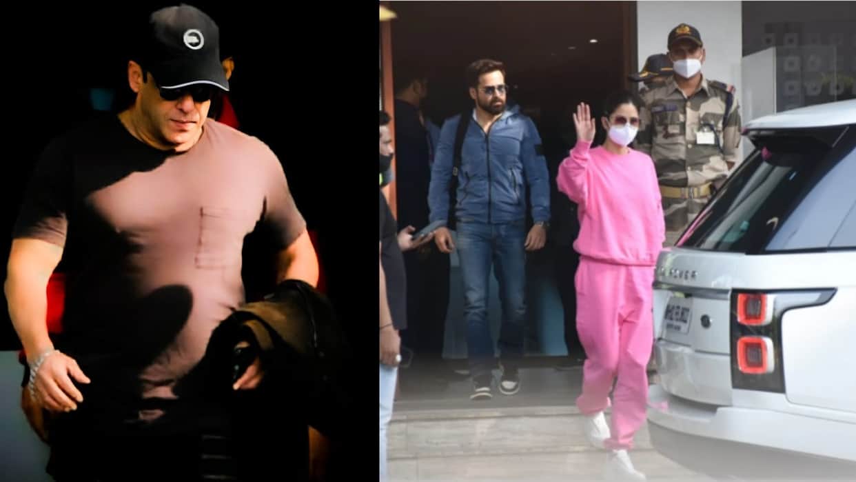 Salman Khan and Katrina Kaif returns to Mumbai after shooting Tiger 3 in Delhi  see pics