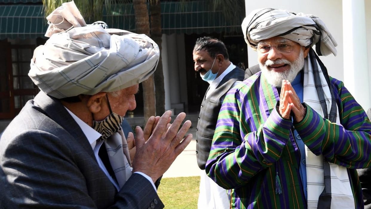 Prime Minister Narendra Modi met an Afghan Sikh-Hindu delegation at his residence in Delhi today