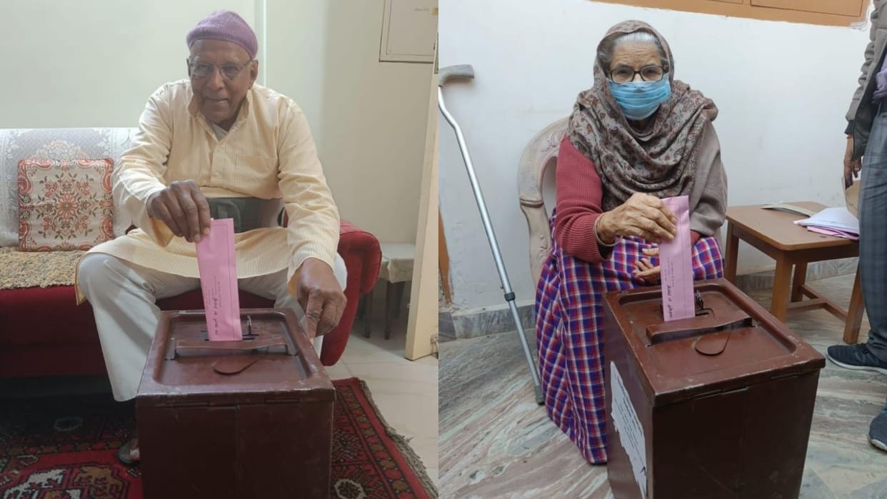 old people vote for fourth phase in Lucknow.