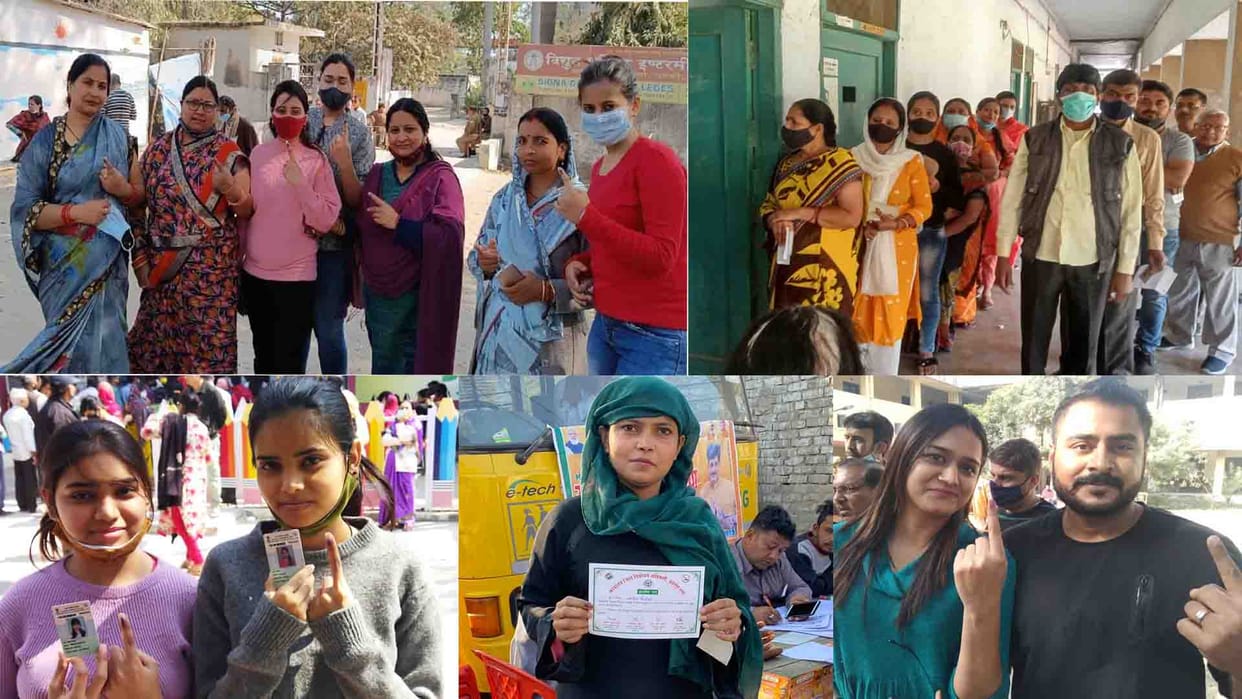 UP Election 3rd Phase Jalaun, Kannauj, Etawah, Farrukhabad, Auraiya, Mahoba, Hamirpur and Kanpur Deaht Voting Percentage Live News Updates in Hindi