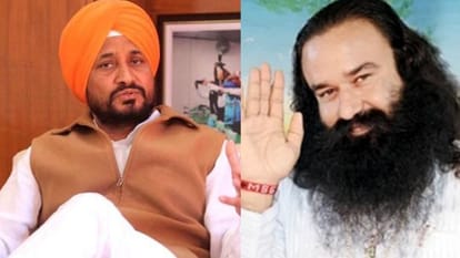 मुख्यमंत्री चरणजीत सिंह चन्नी और डेरा प्रमुख राम रहीम।