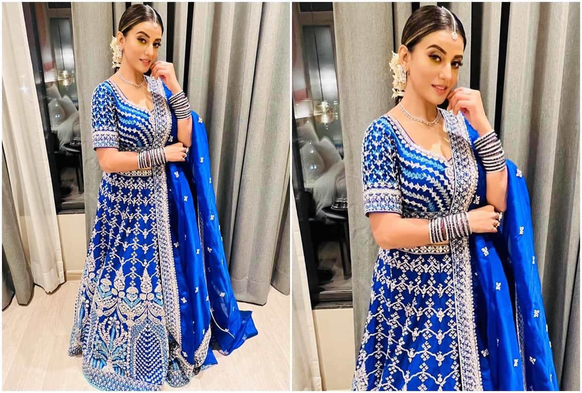 Bhojpuri: Akshara Singh shared her gorgeous photo in blue lehenga fans lost their hearts on the desi style of the actress