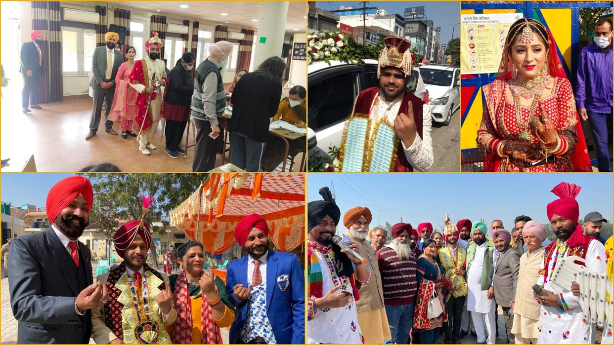 Punjab Election 2022: Brides and grooms voting before marriage