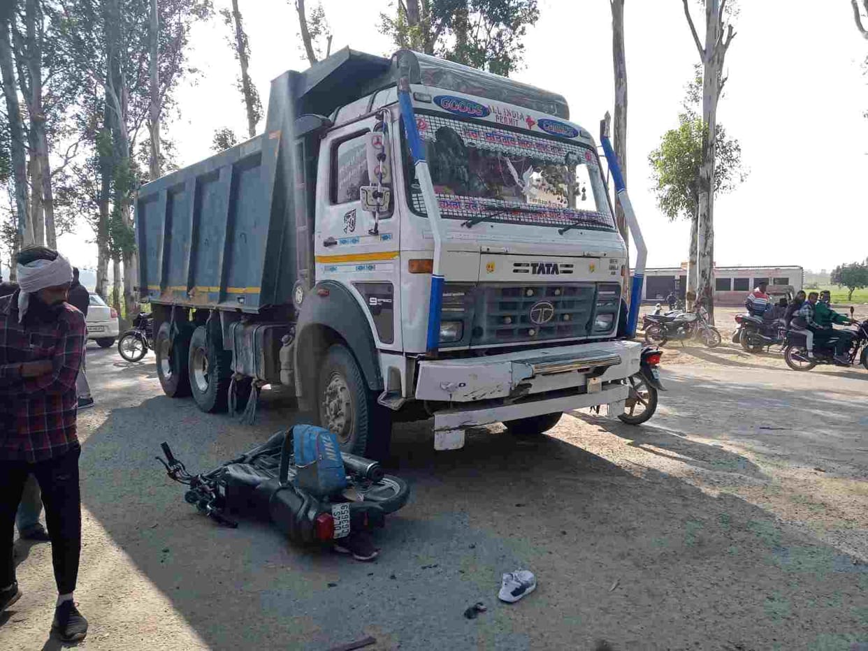 Three bike riders going to the wedding were hit by a dumper, one died