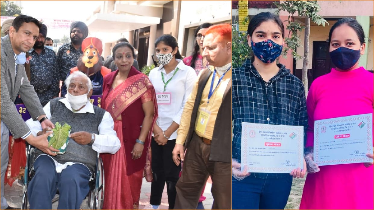 punjab election 2022 Certificate given to first time voters in Jalandhar