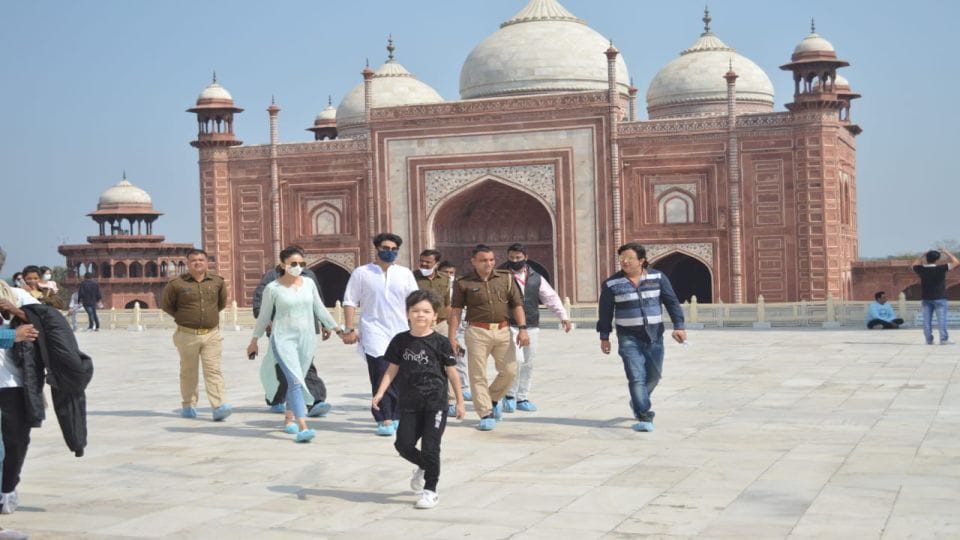 Rakulpreet Singh and Jackky Bhagnani visited the Taj Mahal during Luv Ranjan Wedding in Agra