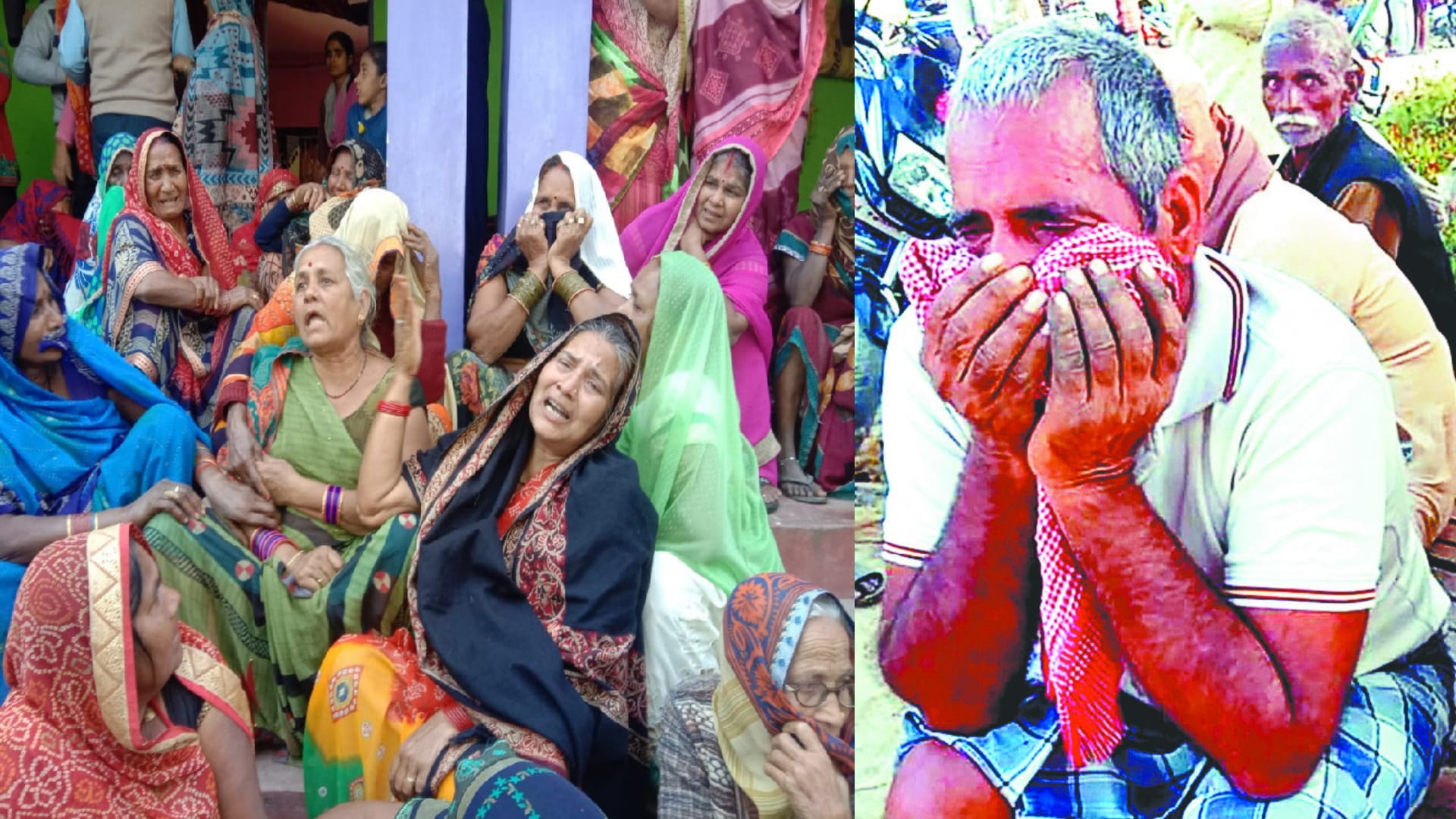 Masses gathered in funeral procession of martyr santosh yadav in deoria