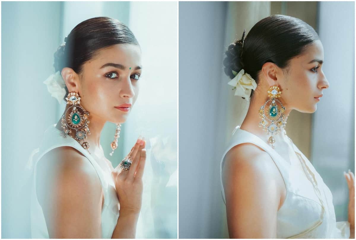 Alia Bhatt arrived in Delhi for the promotion of Gangubai Kathiawadi was seen gorgeous in a white saree