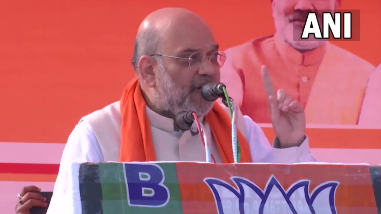 home minister amit shah addresses a meet in Sitapur.