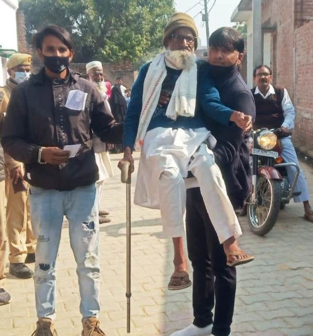 senior citizens. exited for voting