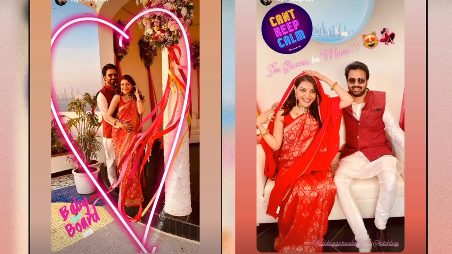 actress Kajal Aggarwal shares picture of love with husband Gautam Kitchlu from their baby shower
