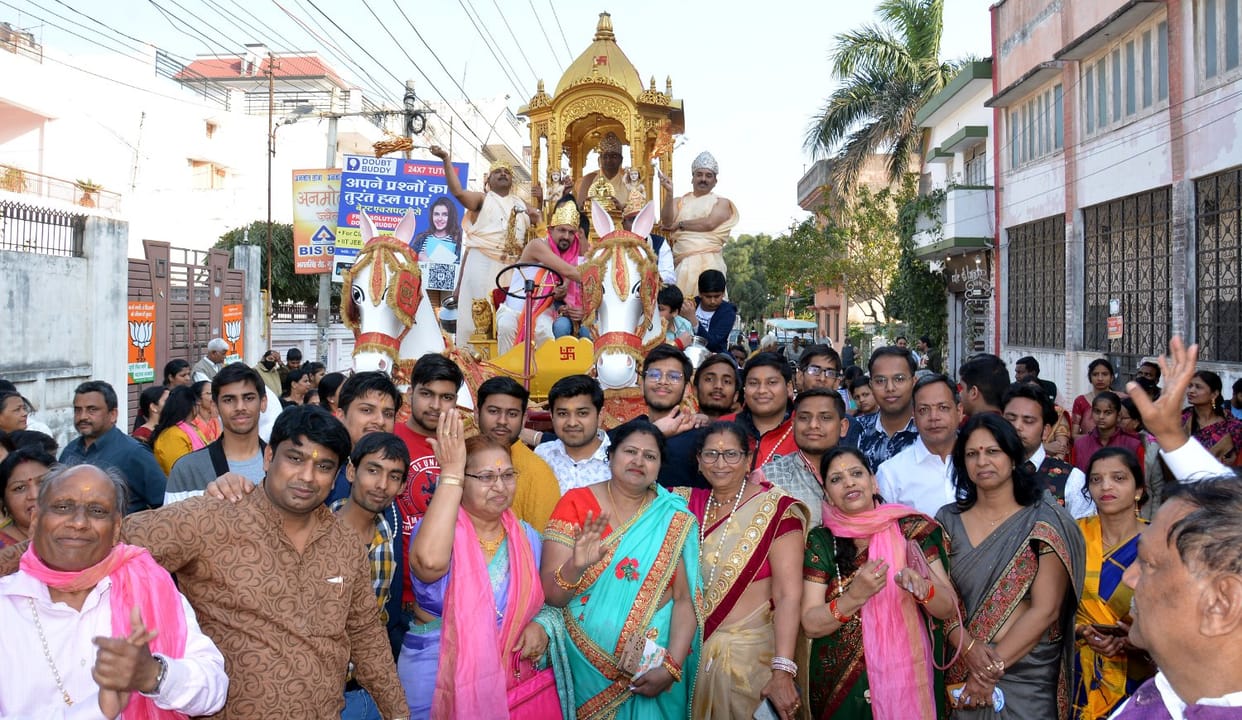 Jain devotees gathered in Rath Yatra festival