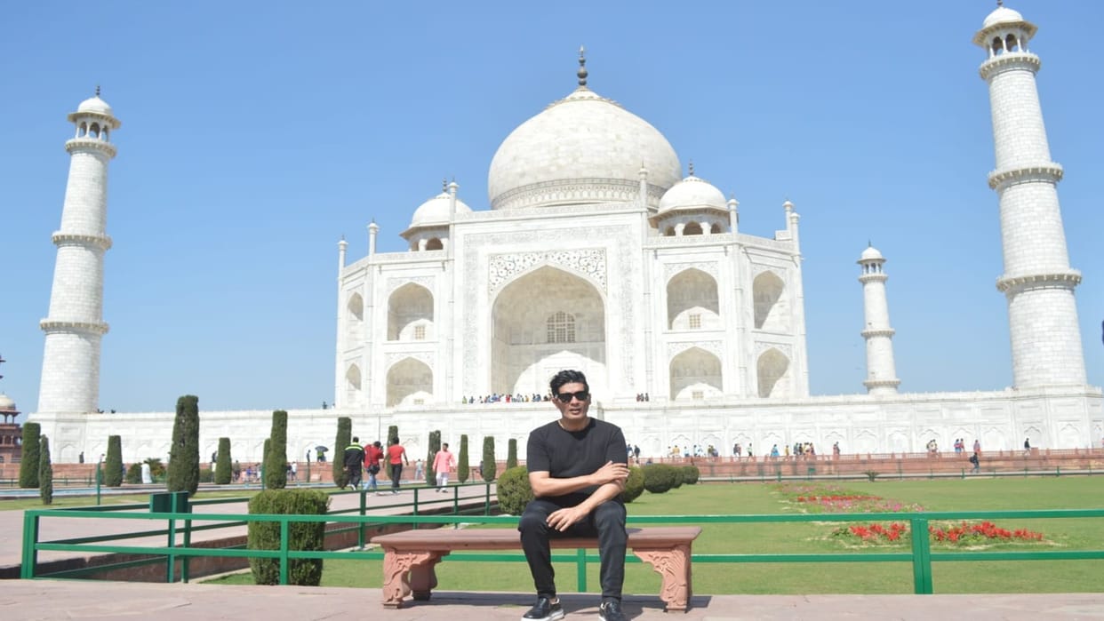 Fashion designer Manish Malhotra visited the Taj Mahal in Agra