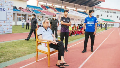 Odisha: Chief Minister Naveen Patnaik reviews the progress of India’s first indoor athletic stadium project in Bhubaneswar