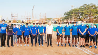 Odisha: Chief Minister Naveen Patnaik reviews the progress of India’s first indoor athletic stadium project in Bhubaneswar