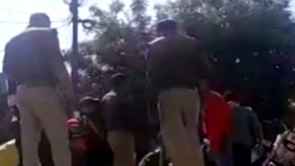 Anti-social elements vandalized the idol at Mandir in Agra
