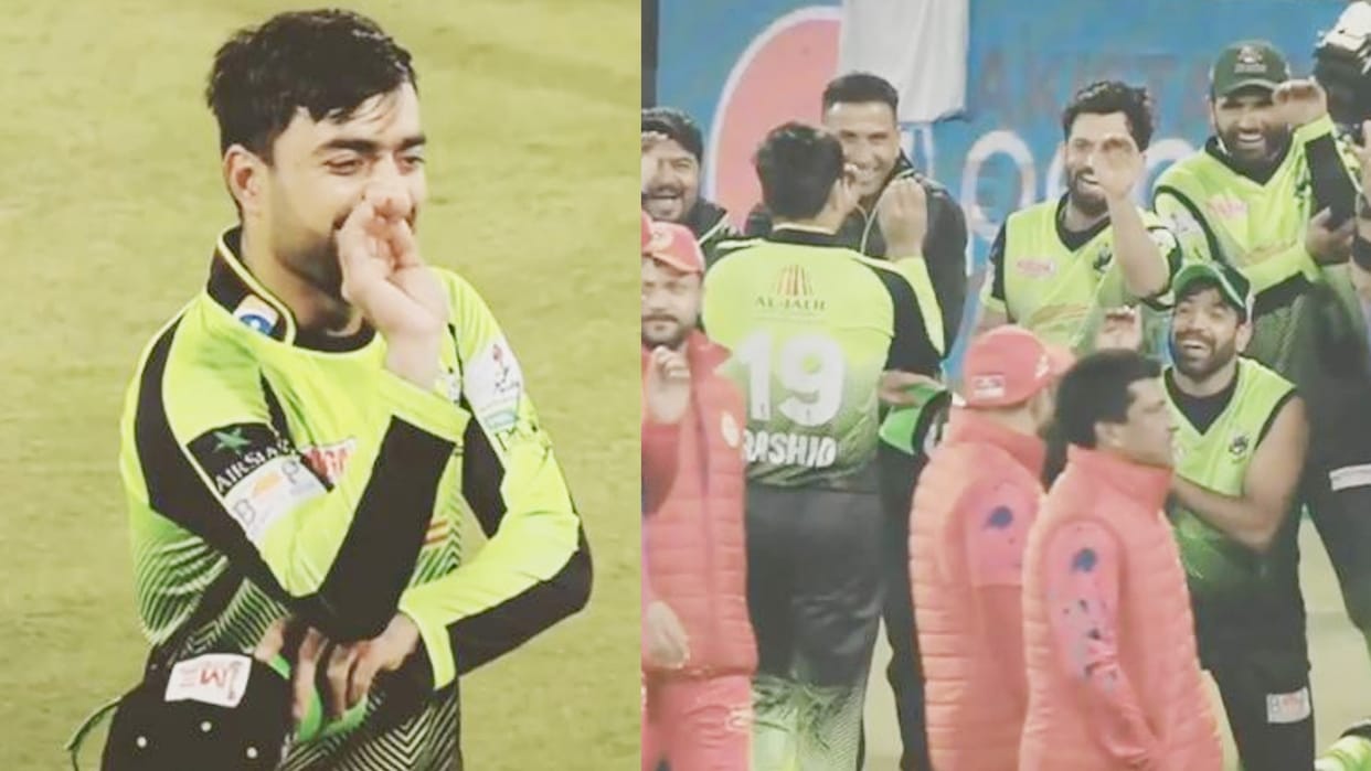 PSL 2022: Afghanistan spinner Rashid Khan does Naagin dance with Lahore Qalandars fellow players, received Guard of Honour in return, watch VIDEO