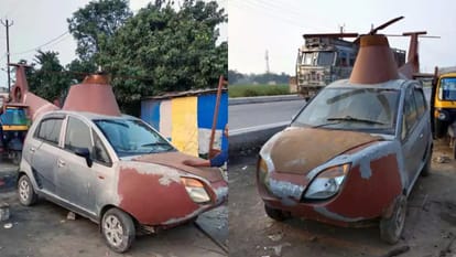 tata nano helicopter guddu sharma helicopter bihar nano helicopter Bihar man Concerts Tata Nano into helicopter, rents it for weddings