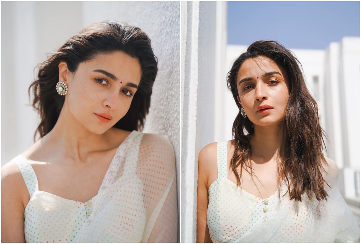 Alia Bhatt arrived in Delhi for the promotion of Gangubai Kathiawadi was seen gorgeous in a white saree