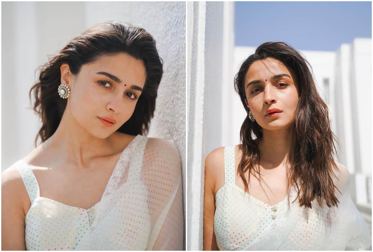 Alia Bhatt arrived in Delhi for the promotion of Gangubai Kathiawadi was seen gorgeous in a white saree