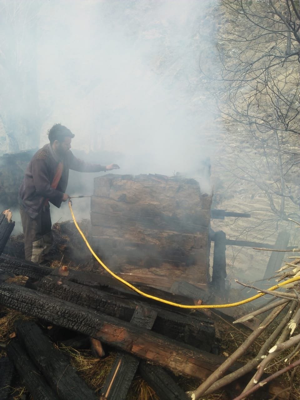 fire in cow shed