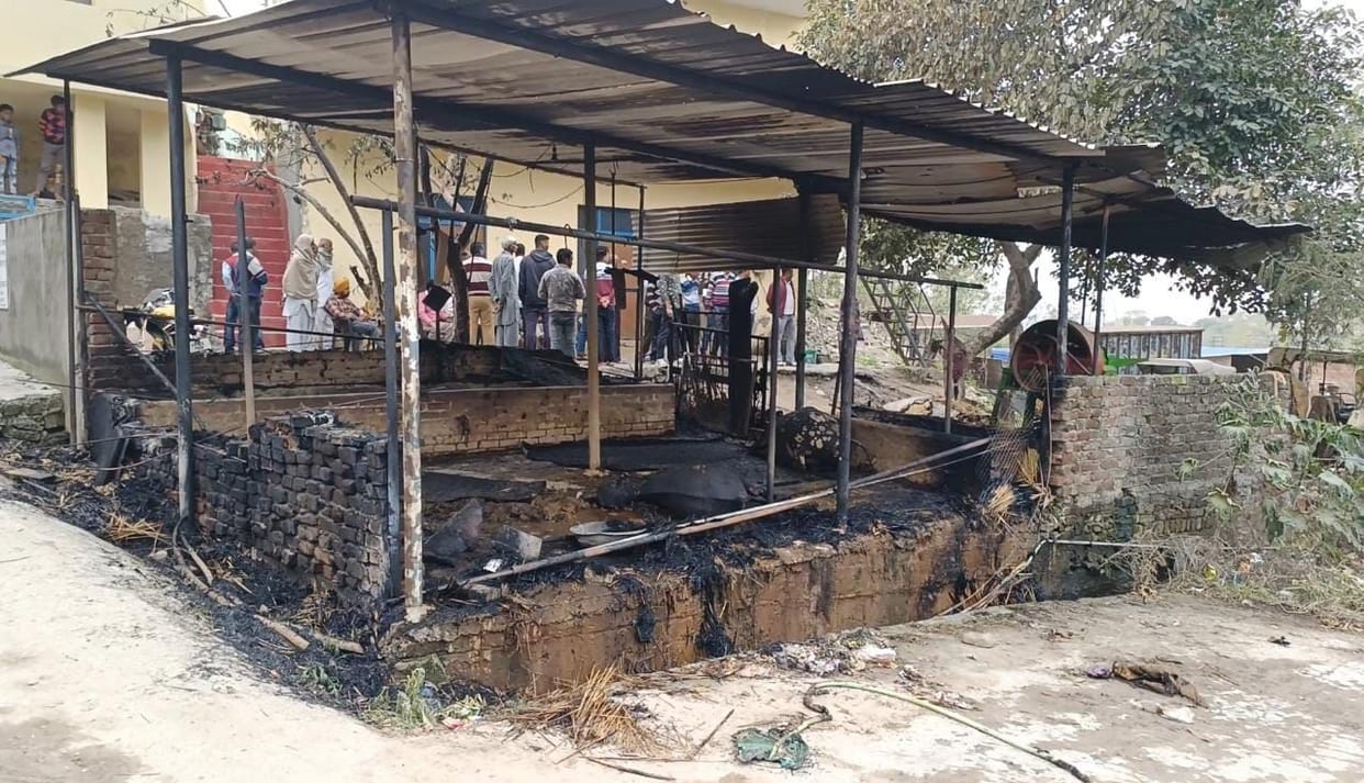 Two animals burnt in cattle shelter, person also got scorched