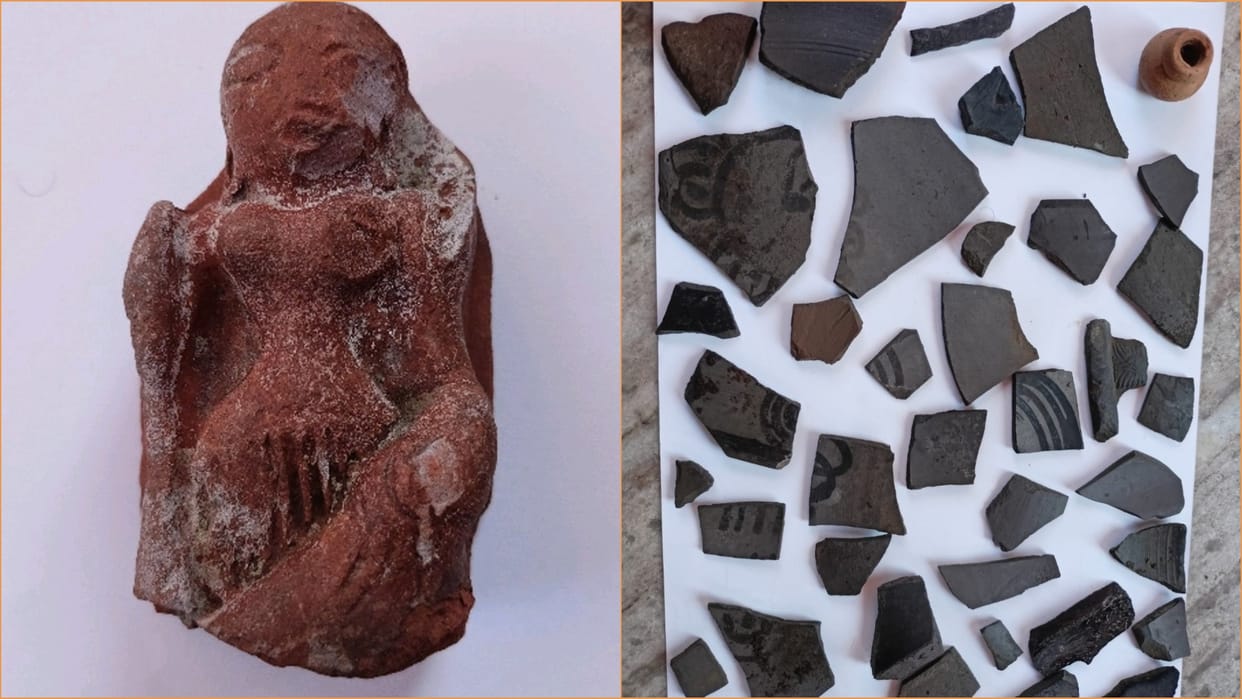 Terracotta statue found in Khanpur Kalan village of Sonipat of Haryana