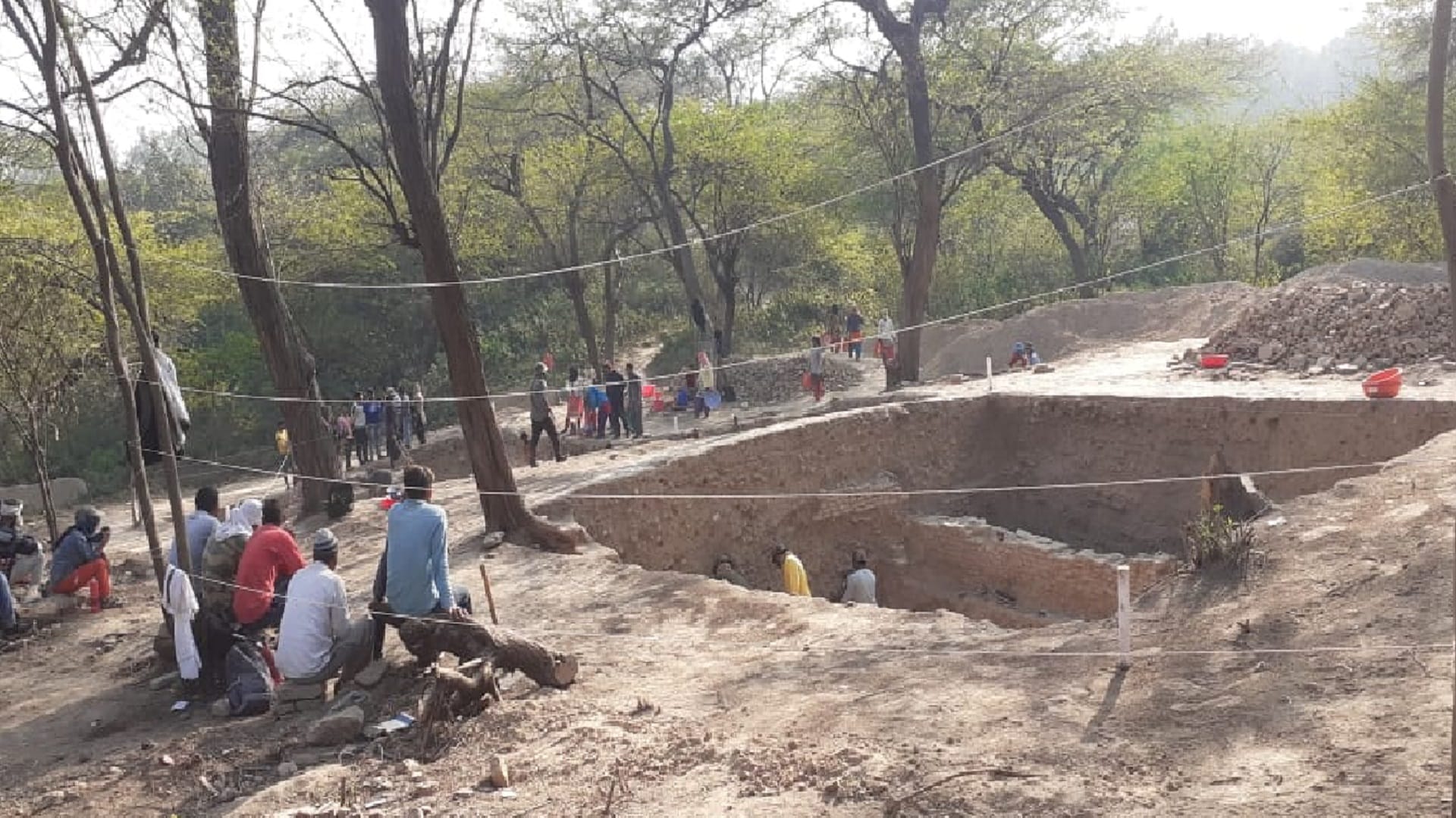 During the excavation on the second day, bangles made of terracotta ringwell and conch were found