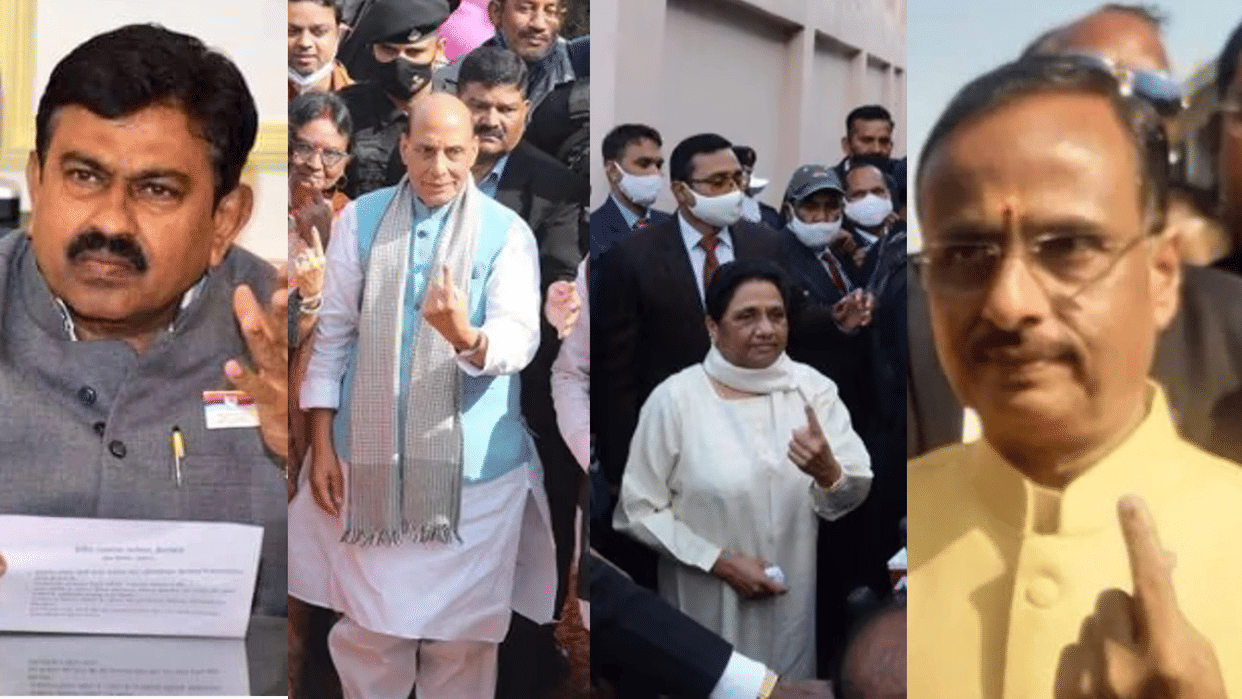 UP Election 2022 4th Phase Lakhimpur Voting in Photos Ajay Mishra Teni BSP Chief Vote Under Heavy Security