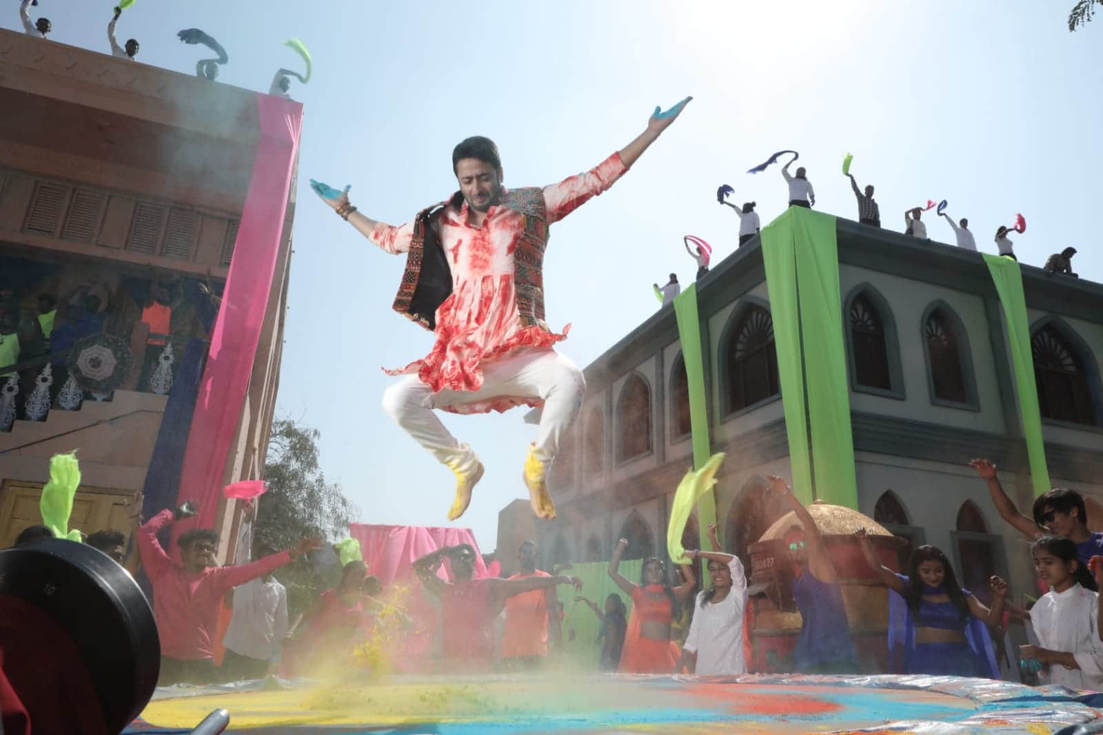 Actor Shaheer Sheikh is shooting song of serial Woh To Hai Albela in Ramoji Film City Hyderabad