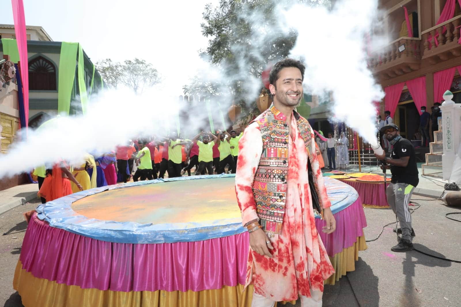 Actor Shaheer Sheikh is shooting song of serial Woh To Hai Albela in Ramoji Film City Hyderabad