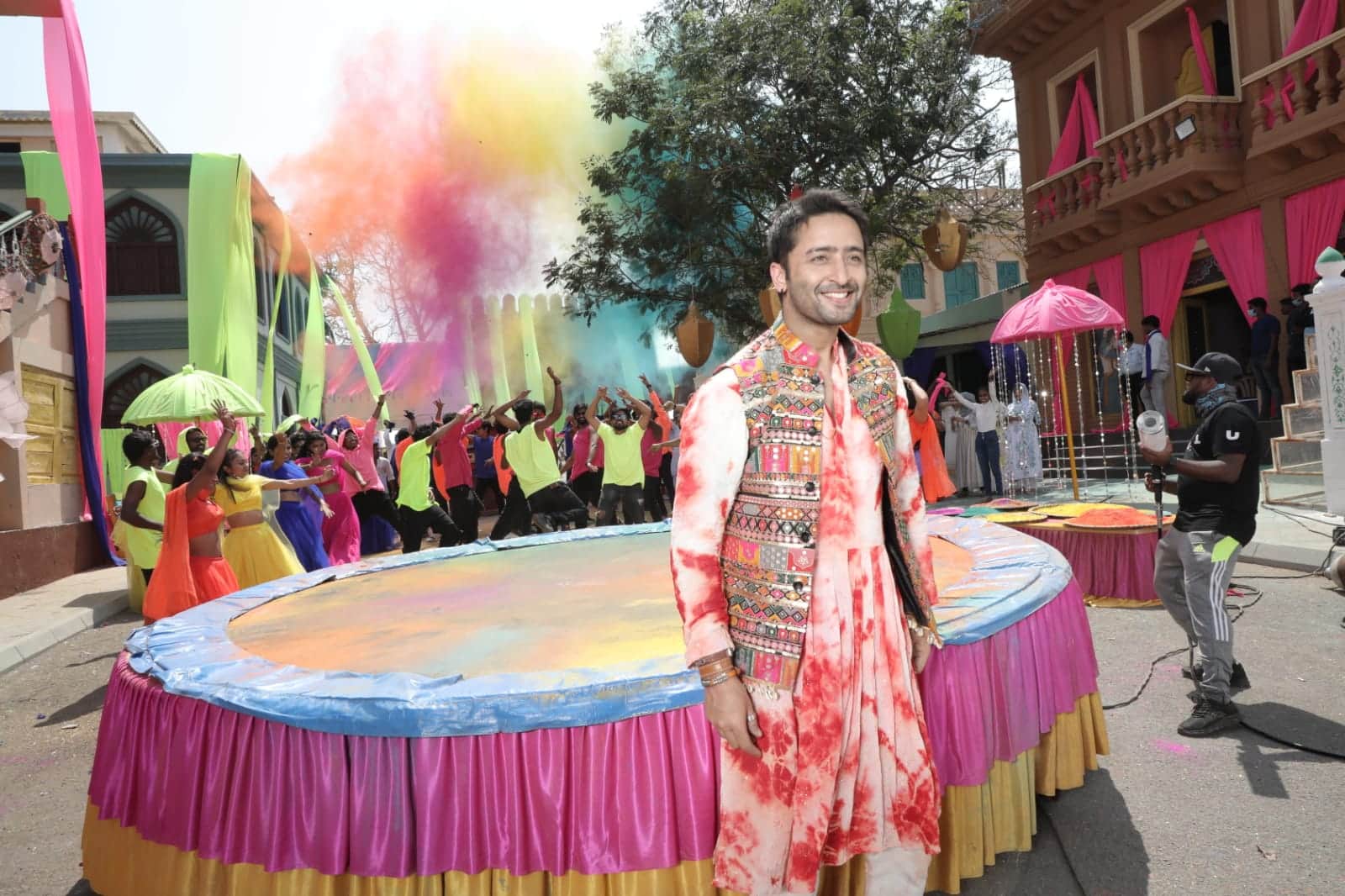 Actor Shaheer Sheikh is shooting song of serial Woh To Hai Albela in Ramoji Film City Hyderabad