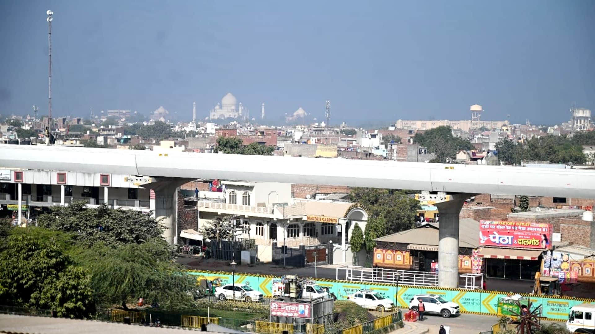 beautiful view of the Taj Mahal will be visible from the Taj East Gate metro station in Agra