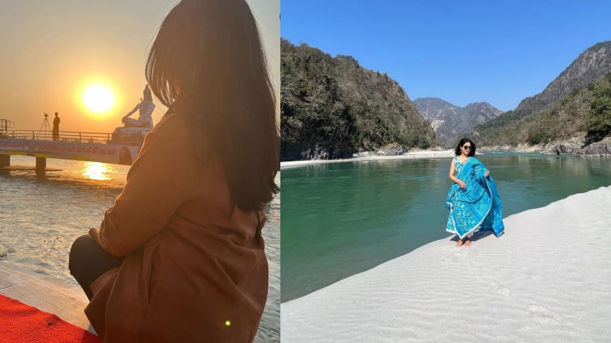 Rishikesh: Angoori Bhabhi reached Yog Nagri, took the blessings of Mother Ganga, had fun on the beach, see Photos